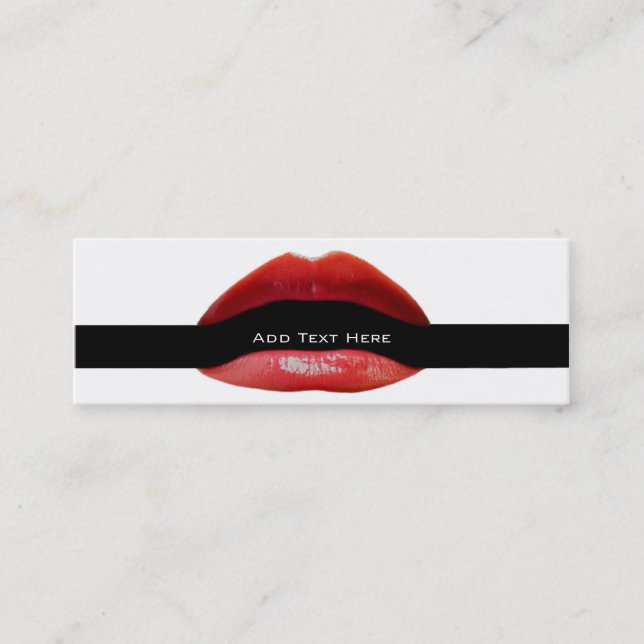 Red Lips Cosmetic Salon Business Cards (Front)