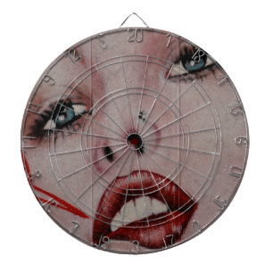 Red lips dartboard