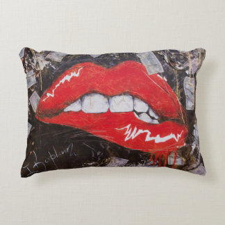 Red lips decorative cushion