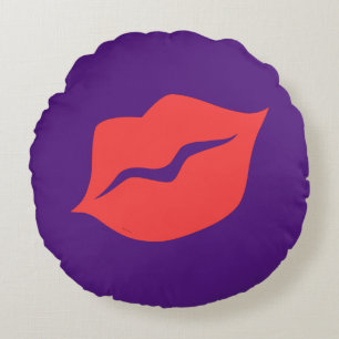 Red Lips  Decorative  Round Cushion