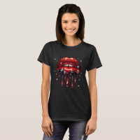 Red Lips Dripping Glitter Glam Sparkle