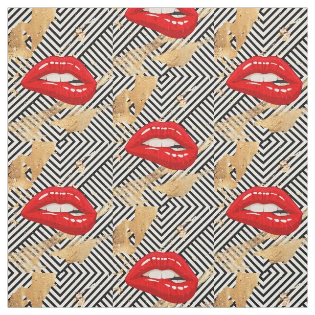 RED  LIPS  FABRIC (Swatch)