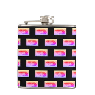 Red Lips Hip Flask