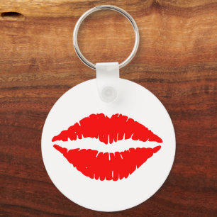 RED LIPS KISS KEYCHAIN