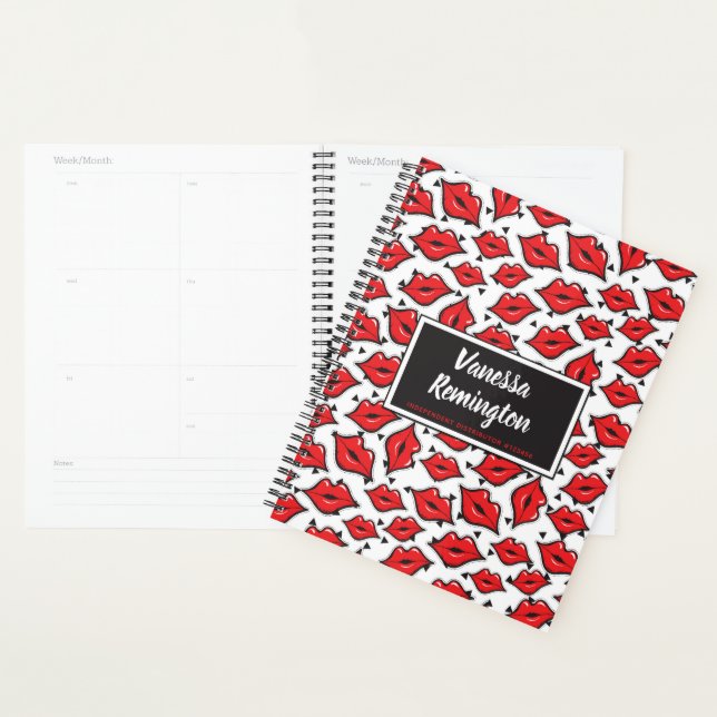 Red Lips Kiss Lipstick & Beauty Distributor Custom Planner (Display)