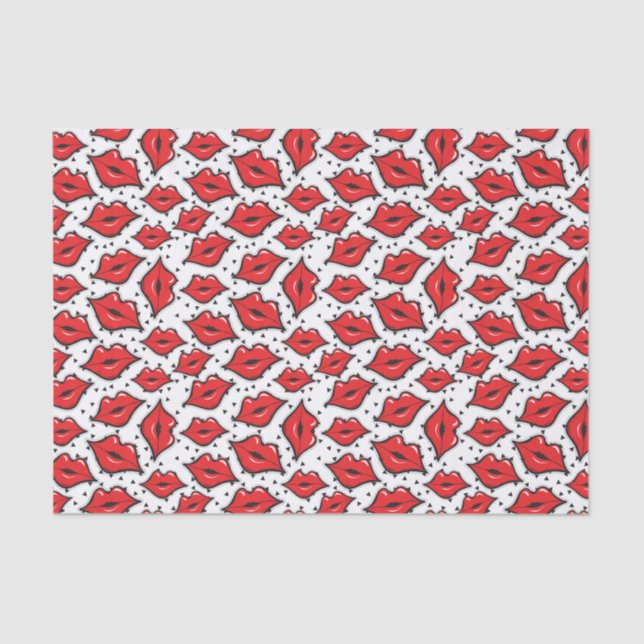 Red Lips Kiss Lipstick & Beauty Supply Distributor Tissue Paper (Front)