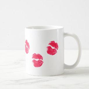 Red Lips Kiss Lipstick Kisses Valentine's Day Love Coffee Mug