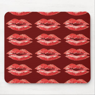 Red Lips Kiss Lipstick Mouse Mat