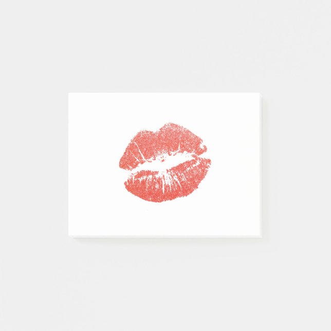 Red Lips Kiss Lipstick Post-it Notes (Front)