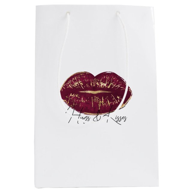 Red Lips Kiss Medium Gift Bag (Front)