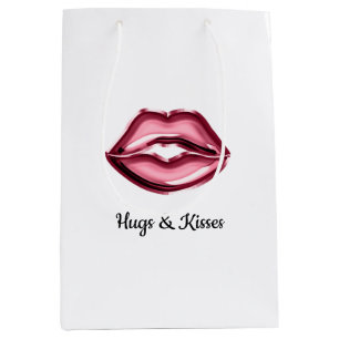 Red Lips Kiss  Medium Gift Bag