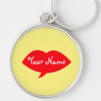 Red Lips Kiss Personalised Keychain