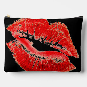 Red Lips Kiss Smack Accessory Pouch