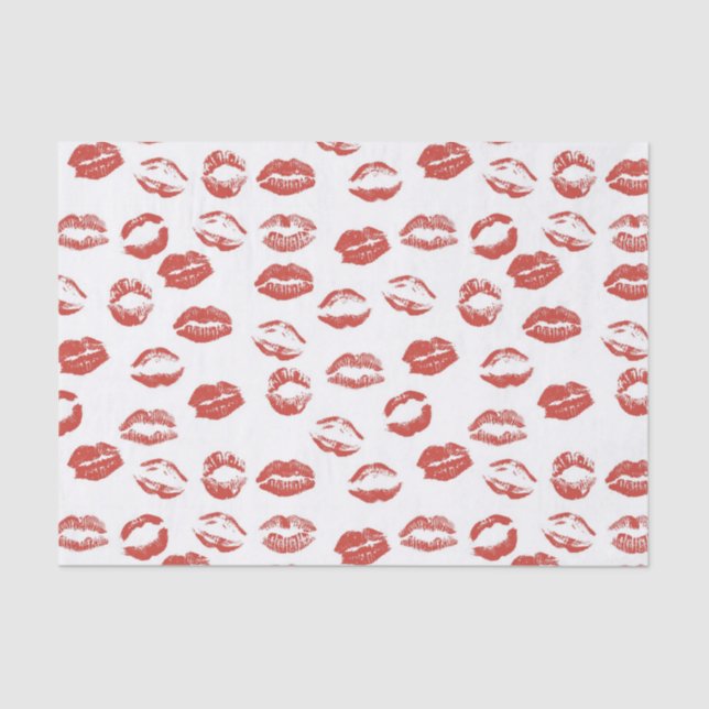 Red Lips Kiss Tissue Paper (Front)