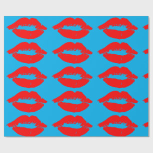 RED LIPS KISS WRAPPING PAPER