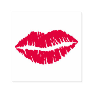 Red Lips Lipstick Kiss Love Valentine's Day Stamp