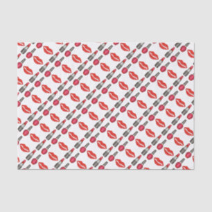 Red Lips Lipstick Nail Polish Beauty Makeup Tissue Tissue Paper