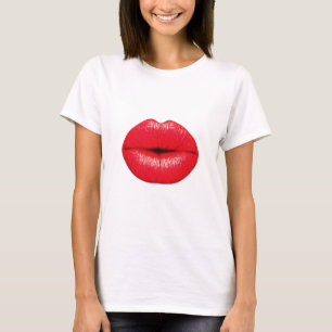 Red Lips lipstick pop art kiss T-Shirt
