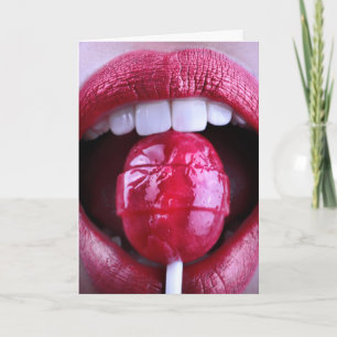 RED LIPS LOLLIPOP ROMANTIC CARDS FOR HUSBAND
