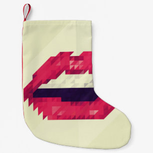 Red lips made of small triangles, pixelshipster,pi christmas stocking