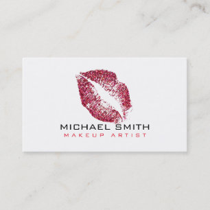 Red Lips Makeup Artist Business Card