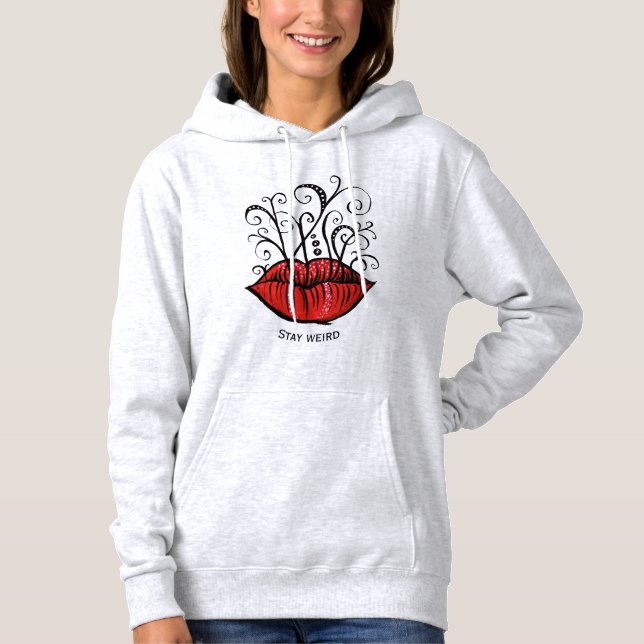 Red Lips Makeup Artist Name Hoodie (Front)