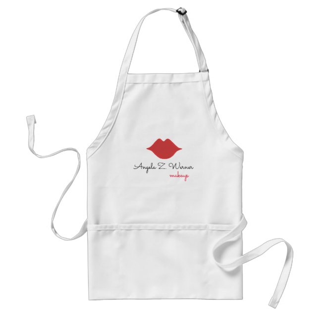 red lips makeup artist nice standard apron (Front)
