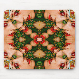 Red Lips Mandala Mouse Mat