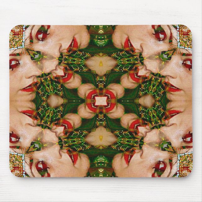 Red Lips Mandala Mouse Mat (Front)