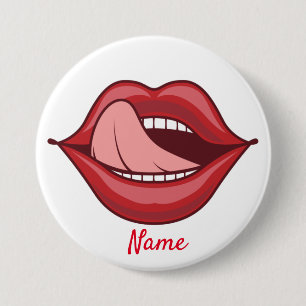 Red Lips Open Mouth Thunder_Cove 7.5 Cm Round Badge