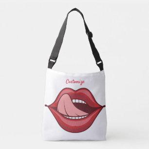 Red Lips Open Mouth Thunder_Cove Crossbody Bag