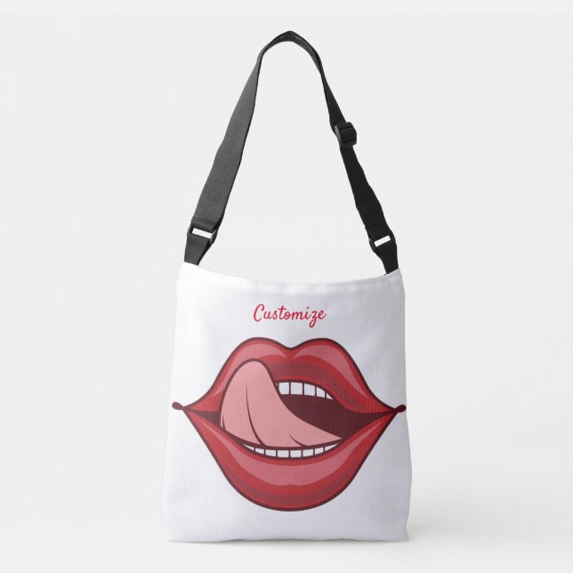 Red Lips Open Mouth Thunder_Cove Crossbody Bag (Front)
