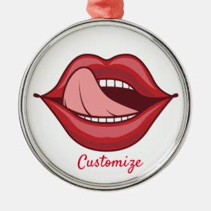 Red Lips Open Mouth Thunder_Cove Metal Tree Decoration