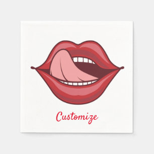 Red Lips Open Mouth Thunder_Cove Napkin