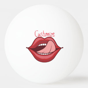 Red Lips Open Mouth Thunder_Cove Ping Pong Ball