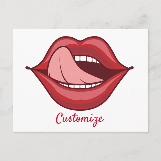 Red Lips Open Mouth Thunder_Cove Postcard (Front)