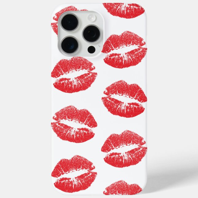 Red Lips, Pattern Of Lips, Red Lipstick, Kiss Case-Mate iPhone Case (Back)