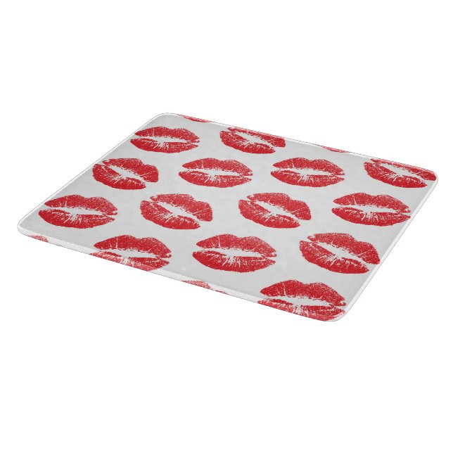 Red Lips, Pattern Of Lips, Red Lipstick, Kiss Cutting Board (Corner)