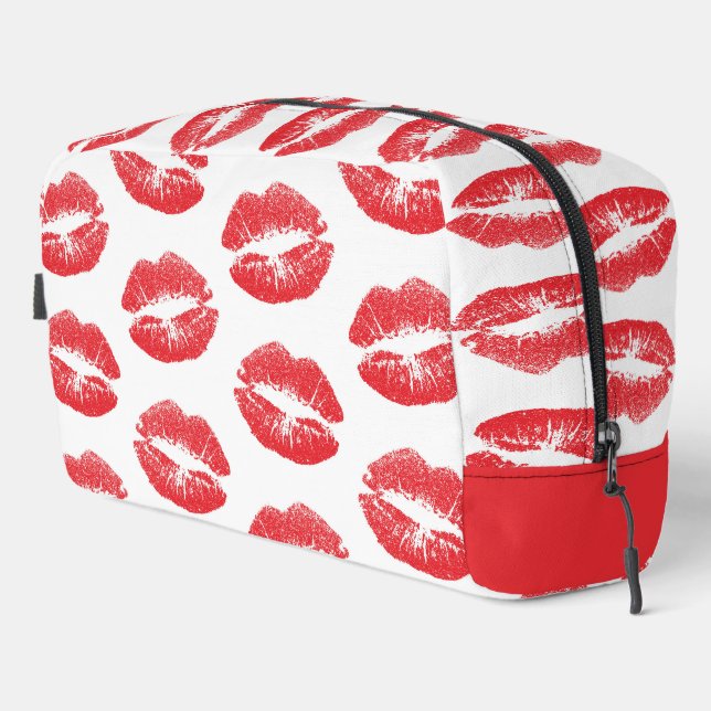 Red Lips, Pattern Of Lips, Red Lipstick, Kiss Dopp Kit (Right Corner)