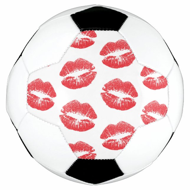 Red Lips, Pattern Of Lips, Red Lipstick, Kiss Football (Front)