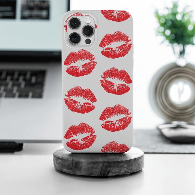 Red Lips, Pattern Of Lips, Red Lipstick, Kiss iPhone Case (Creator Uploaded)