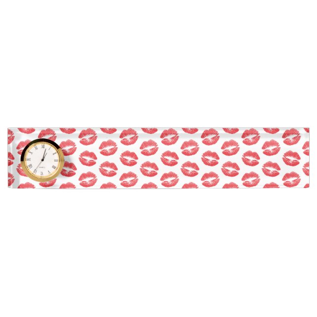 Red Lips, Pattern Of Lips, Red Lipstick, Kiss Nameplate (Front)