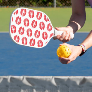 Red Lips, Pattern Of Lips, Red Lipstick, Kiss Pickleball Paddle