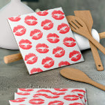 Red Lips, Pattern Of Lips, Red Lipstick, Kiss Tile<br><div class="desc">Elegant,  stylish and sophisticated pattern with red lips on white background. Modern and trendy gift,  perfect for the makeup lover in your life.</div>