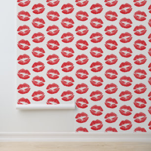 Red Lips, Pattern Of Lips, Red Lipstick, Kiss Wallpaper