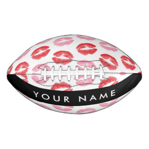 Red Lips, Pink Lips, Kiss, Your Name, Personalise American Football