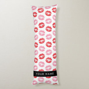 Red Lips, Pink Lips, Kiss, Your Name, Personalise Body Cushion