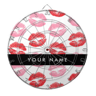 Red Lips, Pink Lips, Kiss, Your Name, Personalise Dartboard