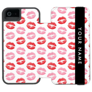Red Lips, Pink Lips, Kiss, Your Name, Personalise Incipio Watson™ iPhone 5 Wallet Case