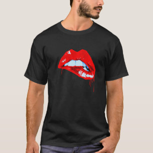 Red Lips Pop Art Paint T-Shirt